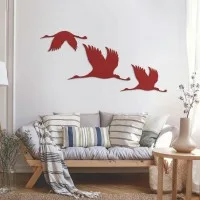 Décoration murale « Vol de Grues », set de 3 – Contreplaqué de bouleau