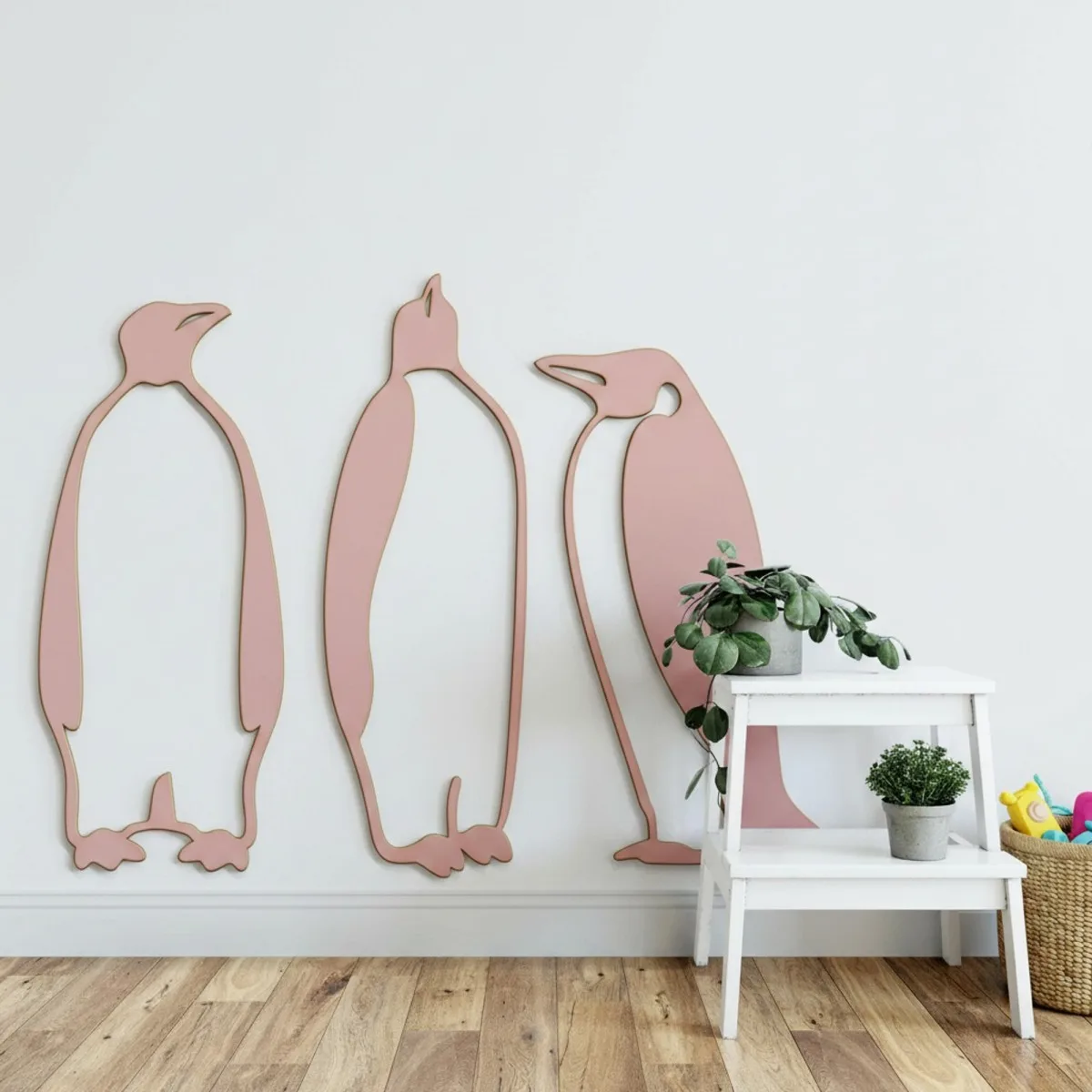 Houten decoratie - Pinguïn (3 stuks) - Berken multiplex