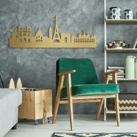 Paris Skyline Birch Plywood Wall Decor – Eiffel Tower Silhouette