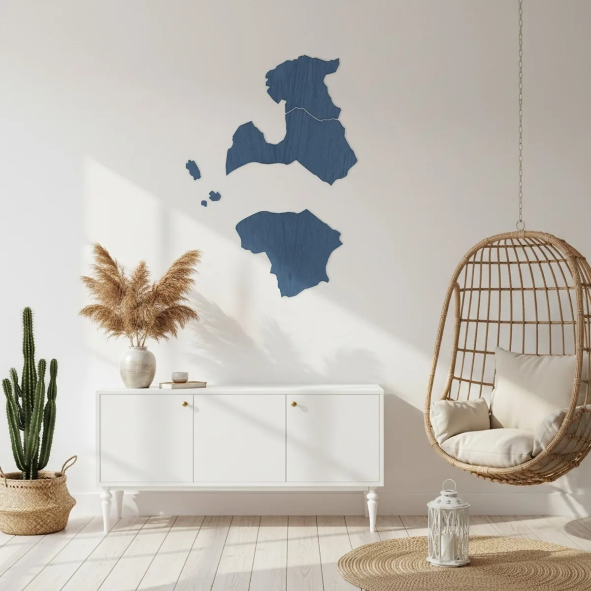 Baltic States Map – Birch Plywood Wooden Wall Decor (2 pieces)