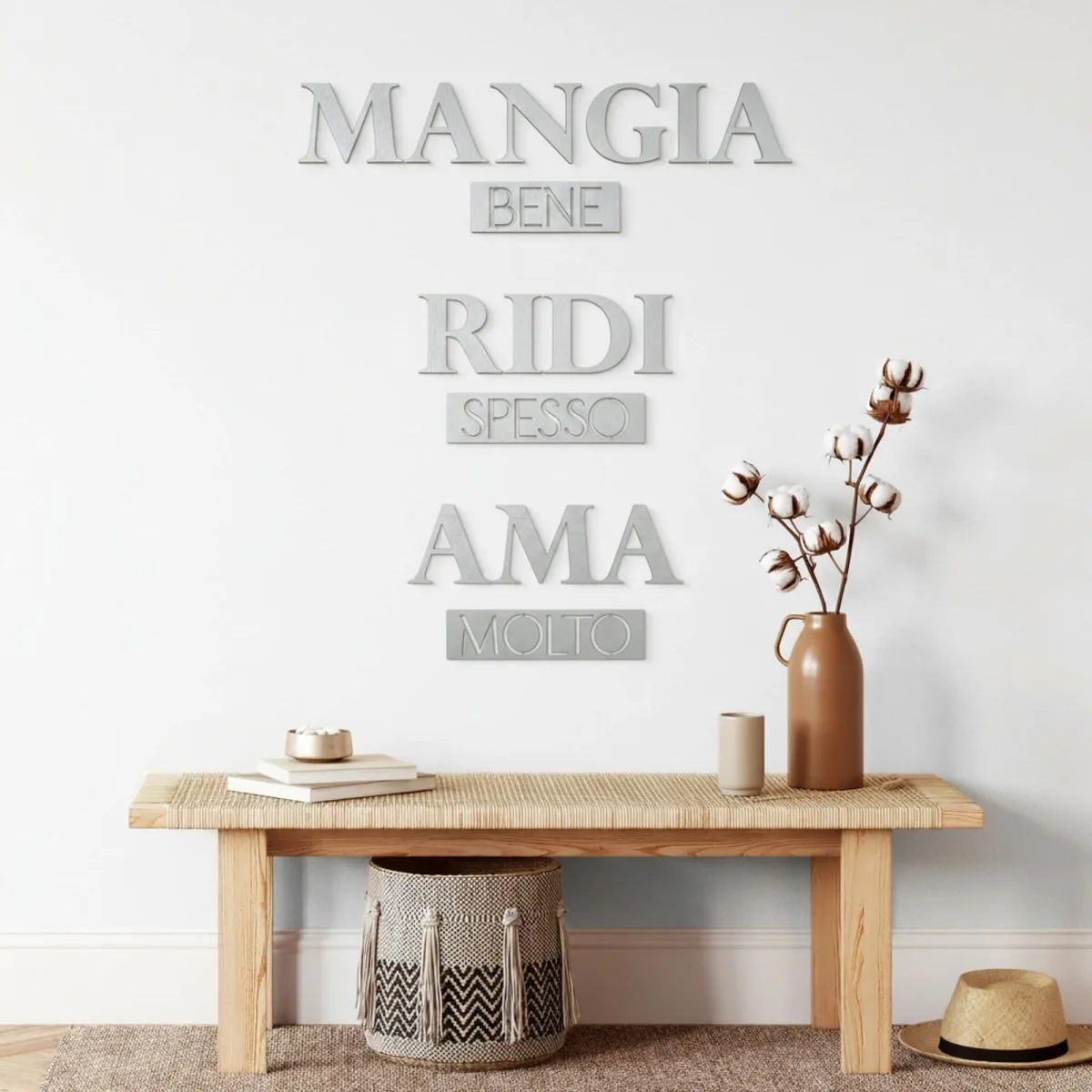 Multiplex wanddecoratie – Mangia bene, Ridi spesso, Ama molto