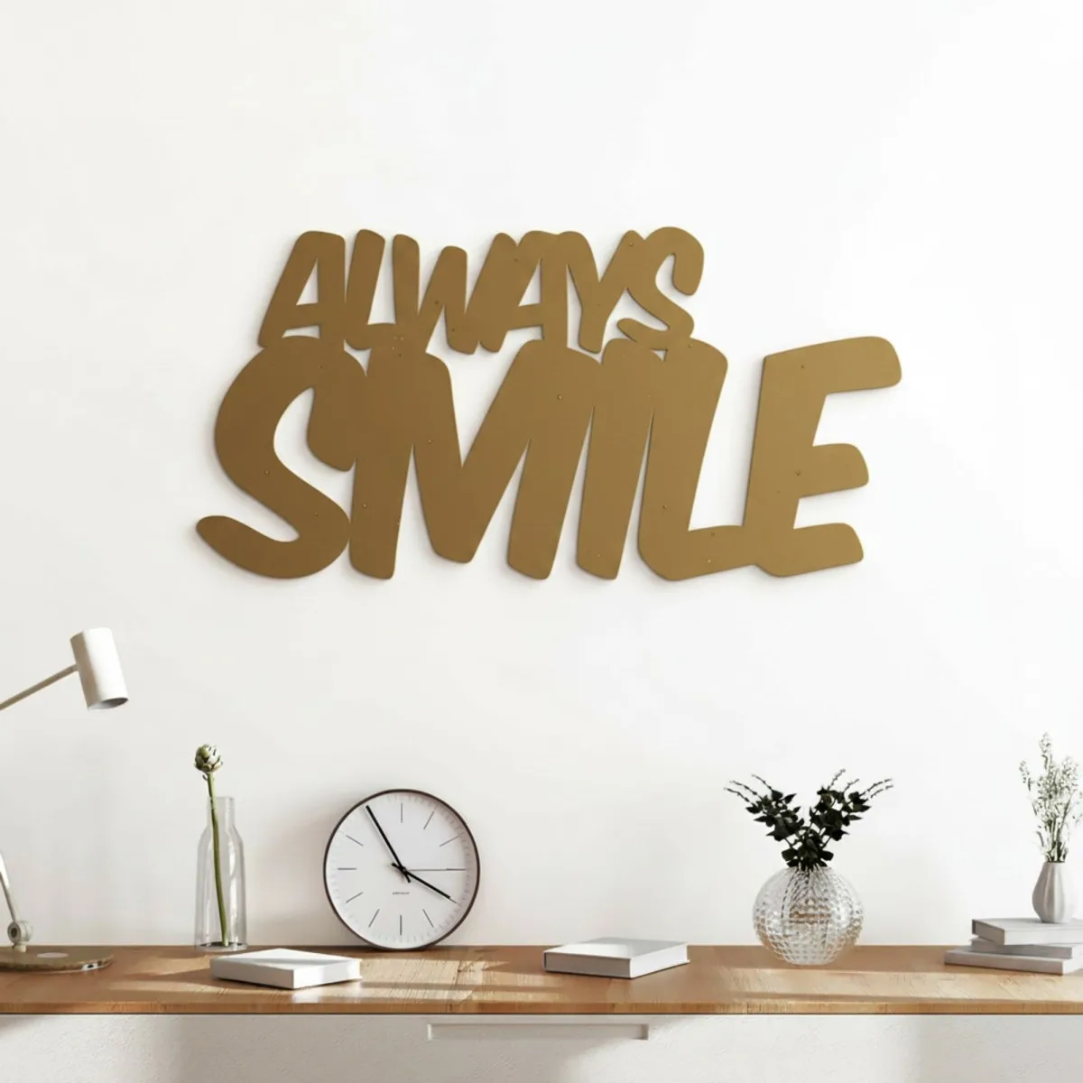 Always Smile – Graffiti-Buchstaben aus Birken-Sperrholz (2-teilig)
