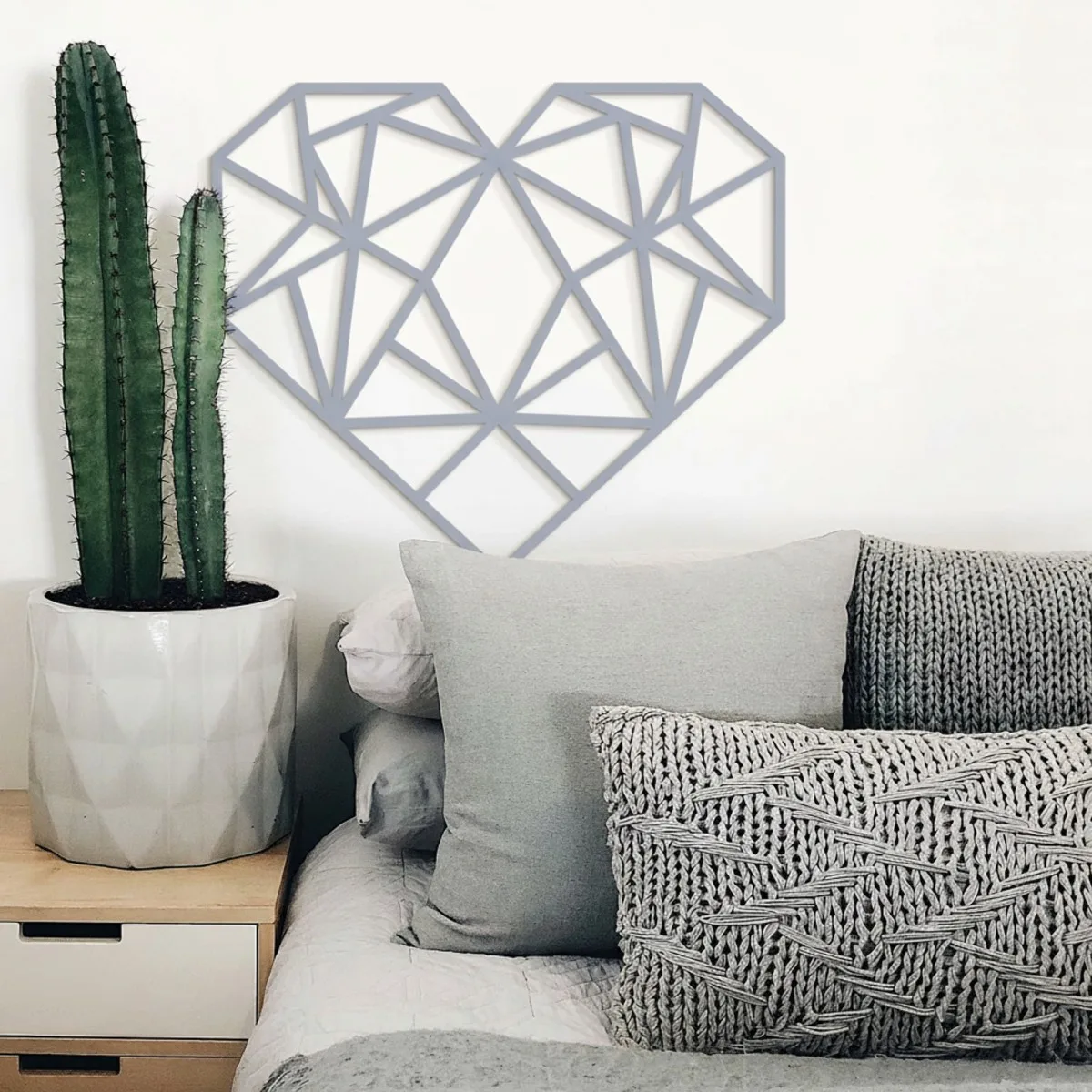 Origami Heart Wall Decor – Birch Plywood – 3 Sizes