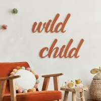 Birch Plywood Wooden Wall Decor – Wild Child 35x30 cm