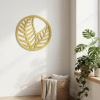 Décoration en bois contreplaqué feuilles en cercle