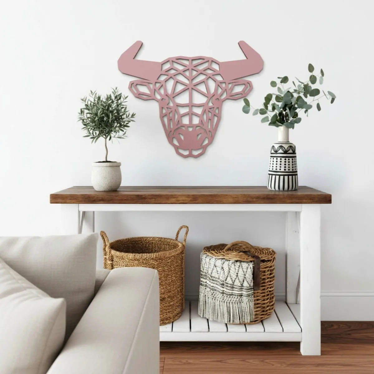 Wooden Origami Bull - Birch Plywood Wall Decor