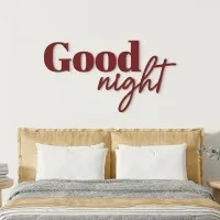 Good Night wanddecoratie van berken multiplex