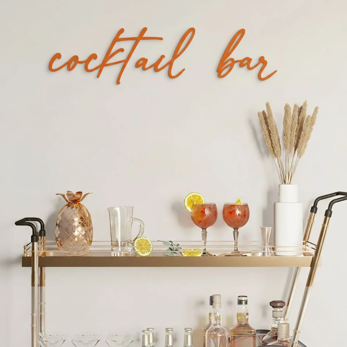 Cocktail Bar Cursive Sign – Birch Plywood Wall Decor