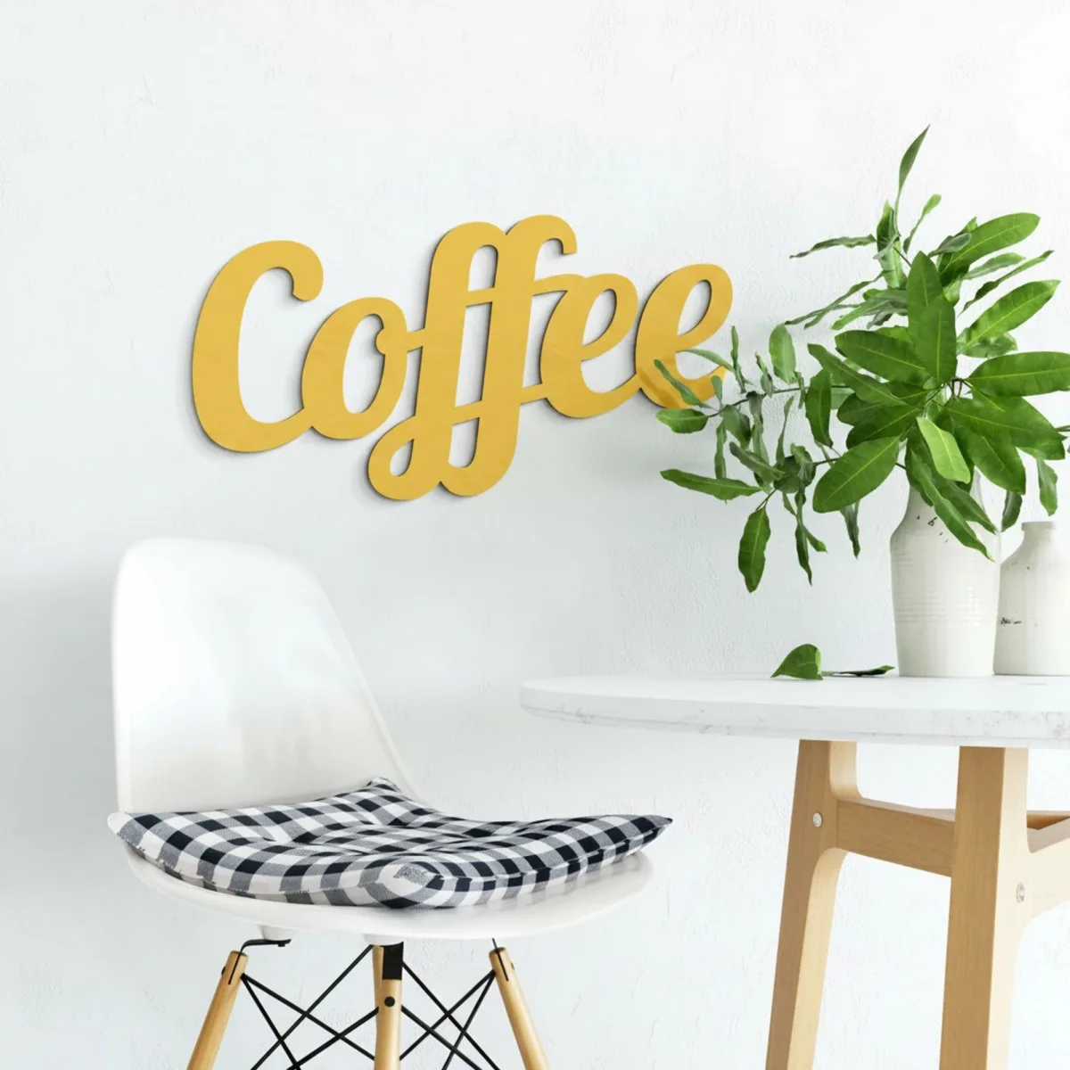 Coffee Script Wood Letters - Kitchen Wall Decor