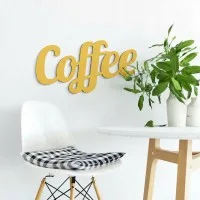 Coffee Script Wood Letters - Kitchen Wall Decor