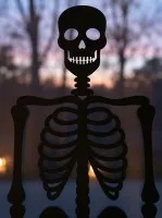 Skelet wanddecoratie – Halloween volledig skelet silhouet – berkenmultiplex