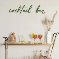 Cocktail Bar Cursive Sign – Birch Plywood Wall Decor