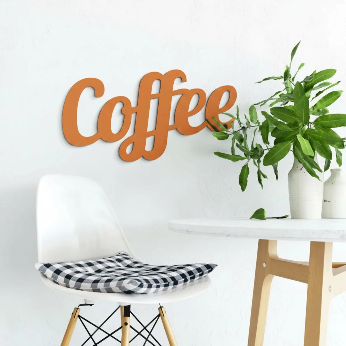 Coffee Script Wood Letters - Kitchen Wall Decor