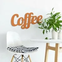 Coffee Script Wood Letters - Kitchen Wall Decor