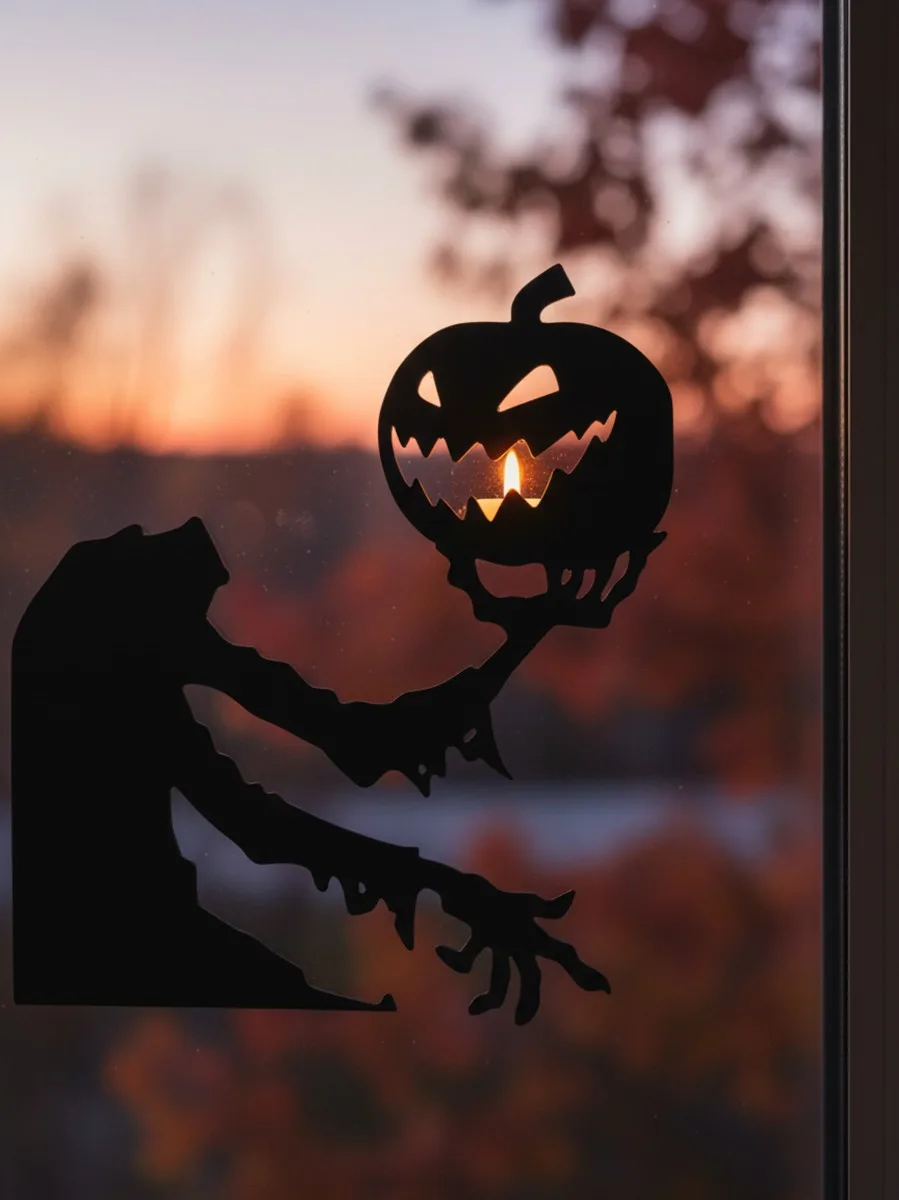 Ghost Holding Pumpkin Wall Art – Headless Spirit with Jack-o’-Lantern – Birch Plywood