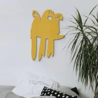 Décoration en bois - Trio de perroquets sur une branche - Contreplaqué de bouleau