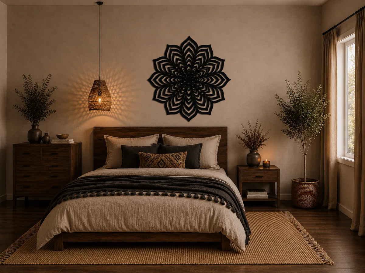 Carved Wooden Mandala Wall Art