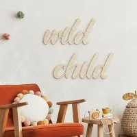 Birch Plywood Wooden Wall Decor – Wild Child 35x30 cm