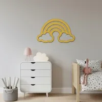 Rainbow with Clouds – Birch Plywood Wall Decor