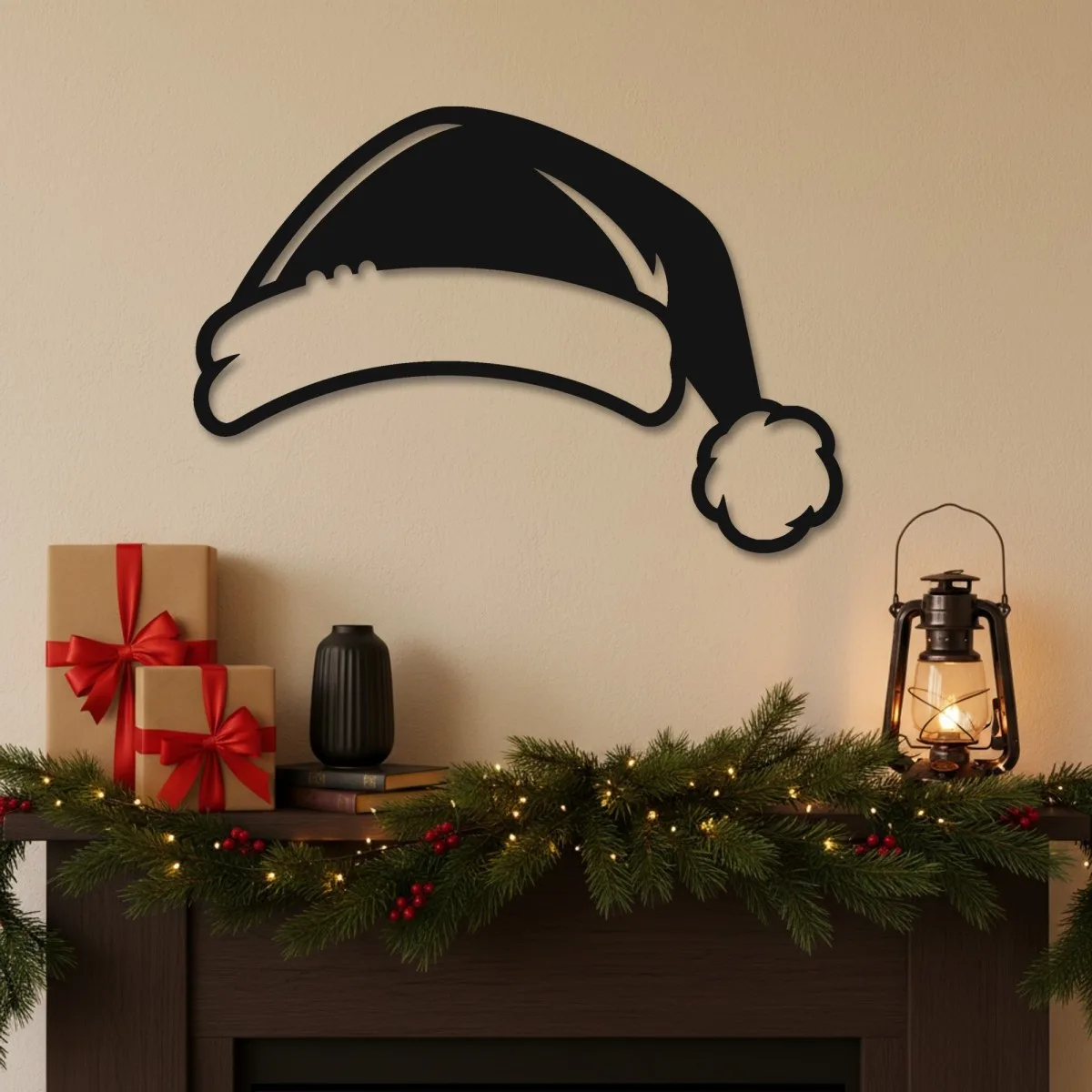 Bonnet de Noël – déco murale – contreplaqué de bouleau