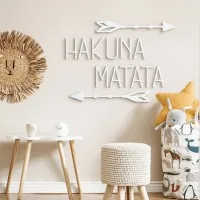 Hakuna Matata Wooden Wall Decor with Arrows - Birch Plywood