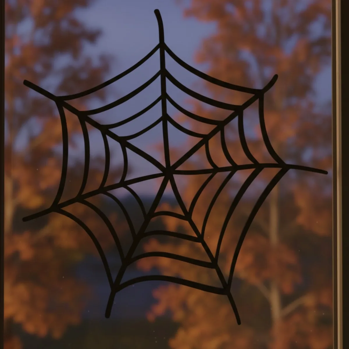 Corner Spider Web Wall Decor – Open Halloween Cobweb Silhouette – Birch Plywood