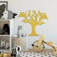 Déco murale en contreplaqué – Arbre aux deux chouettes