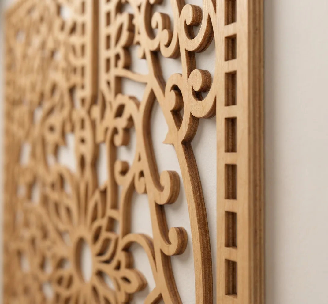 Triptych of Carved Wooden Decorative Panels