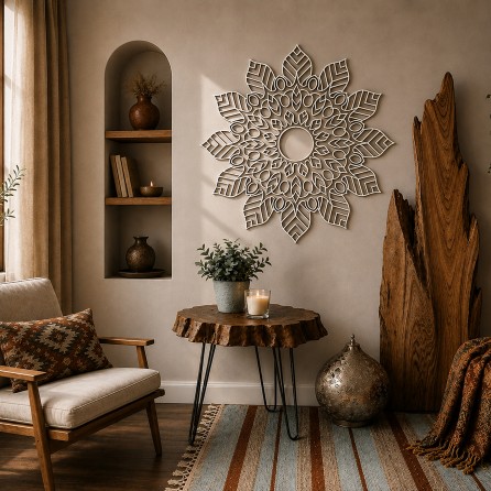White Wooden Mandala Wall Art