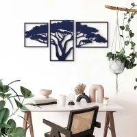 Houten wanddecoratie: Afrikaanse boom (3 delen) – Berken multiplex