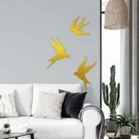 Déco murale en bois – Trio d'oiseaux – Contreplaqué de bouleau (3 pièces)
