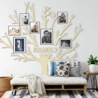 Décoration murale en bois - Arbre de vie XXL sans feuilles (19 pièces) - Contreplaqué de bouleau 3 mm