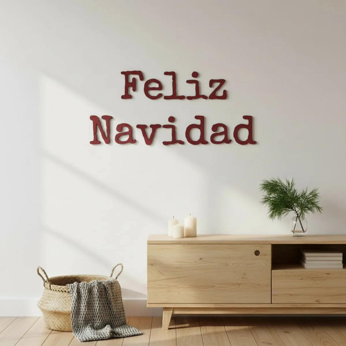 Feliz Navidad – Typemachine letters van berkenmultiplex (2 stukken)