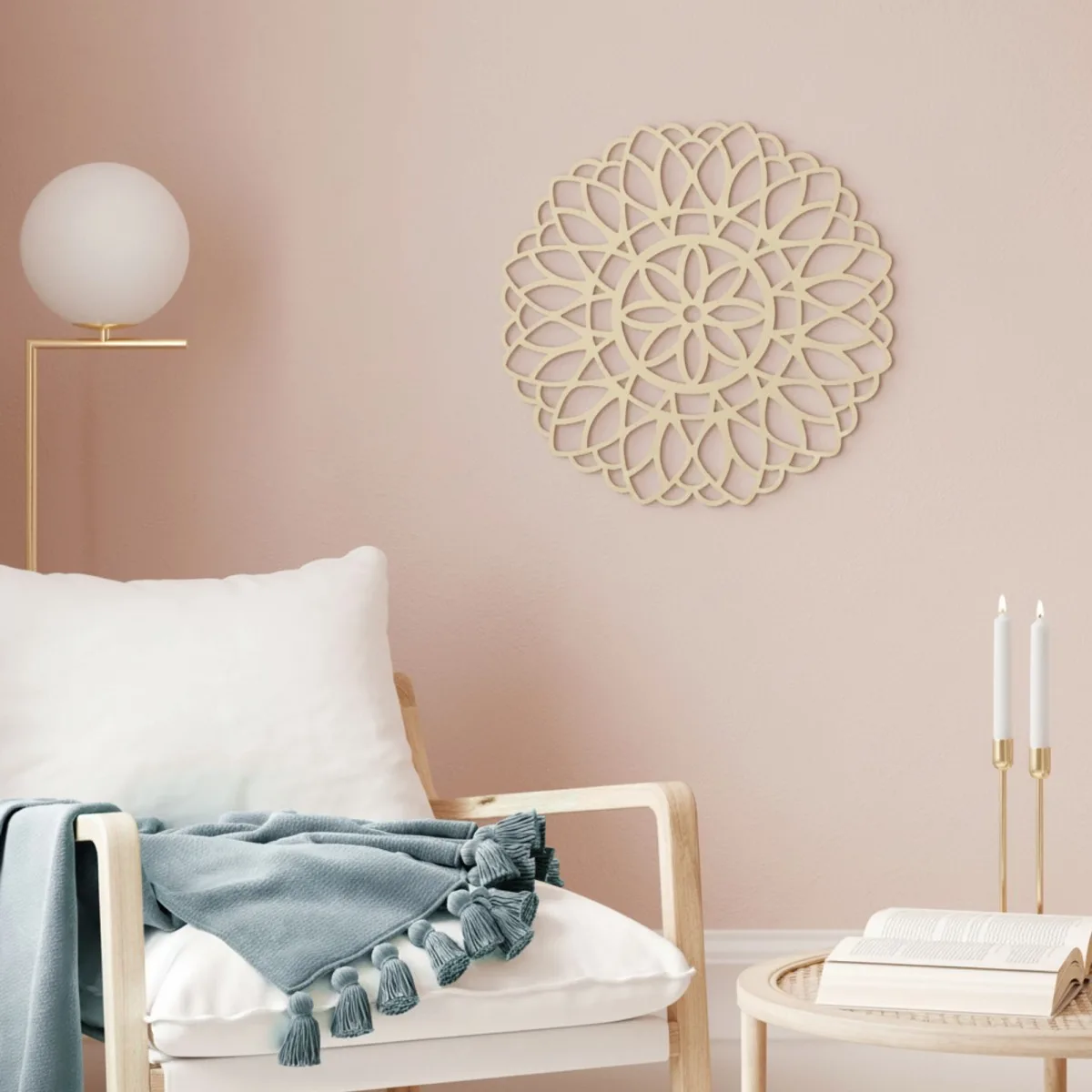 Birch Plywood Wall Decor – Flower of Life Mandala