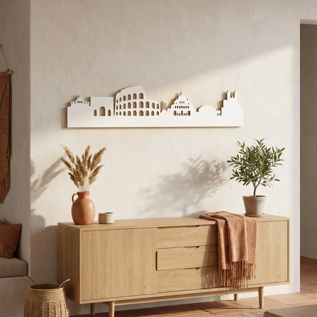 Sperrholz-Wanddekoration – Skyline von Rom