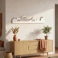 Sperrholz-Wanddekoration – Skyline von Rom