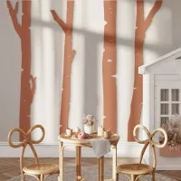 Birch Tree Forest Wall Decor – 4 Birch Trunks, Birch Plywood