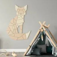 3D Fuchs-Puzzle Wanddekoration – Birken-Sperrholz 57x80 cm