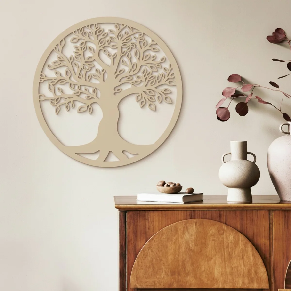 Décoration murale « Arbre de vie » Ø 40 cm – Contreplaqué de bouleau