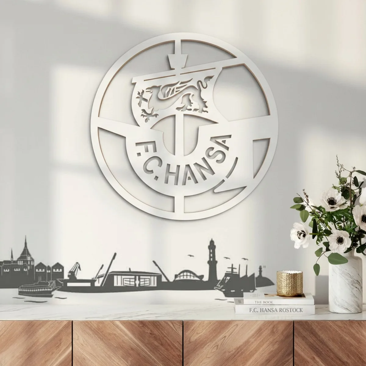 Multiplex decoratie – Logo FC Hansa Rostock – rond Ø38 cm