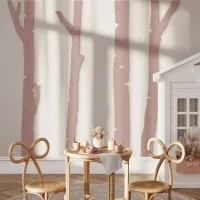 Birch Tree Forest Wall Decor – 4 Birch Trunks, Birch Plywood