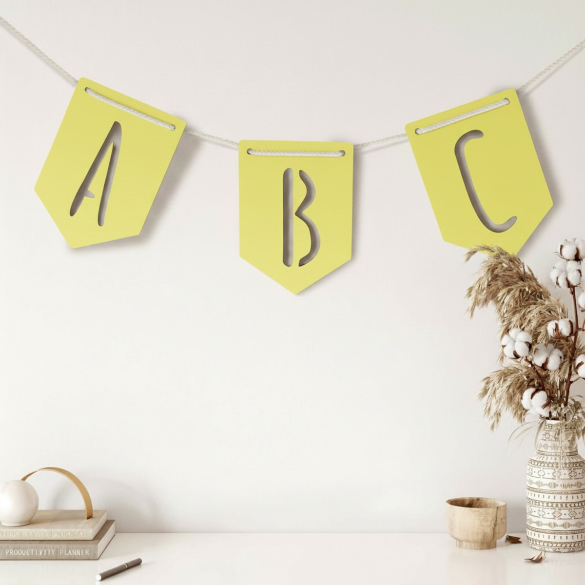 Plywood Letter Pennant – Alphabet Garland, Custom Word