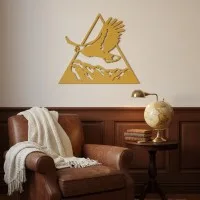 Décoration en bois contreplaqué Aigle au-dessus des montagnes