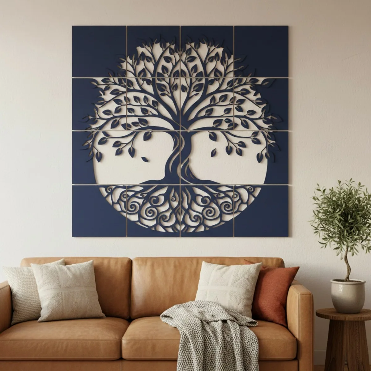 Set de décoration murale en contreplaqué « Arbre de vie » XXL (19 pièces)