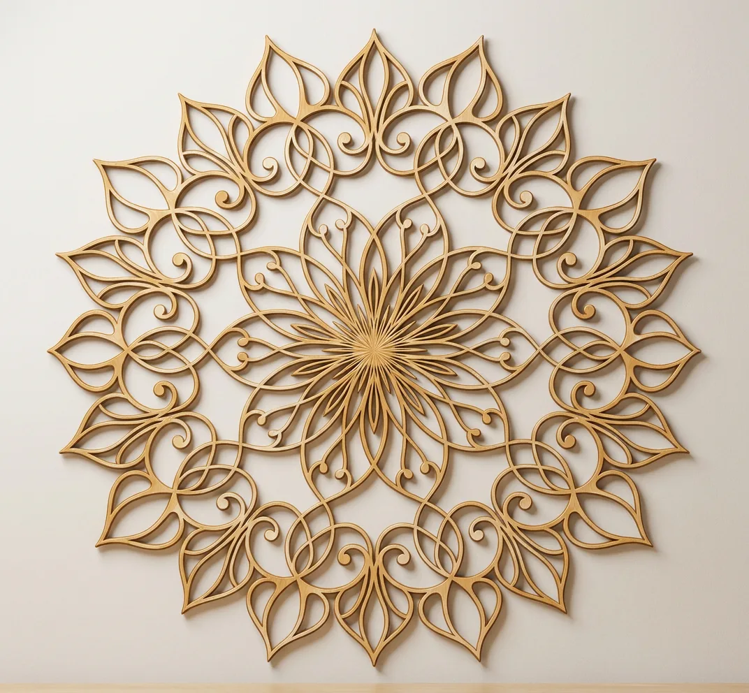 Carved Wall Mandala Lotus