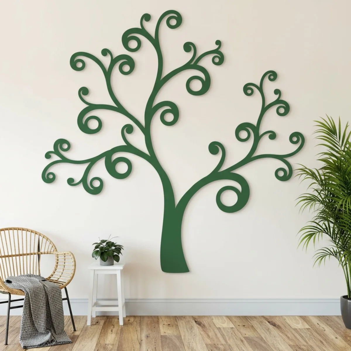 Déco murale en contreplaqué – Arbre courbé (20 parties)