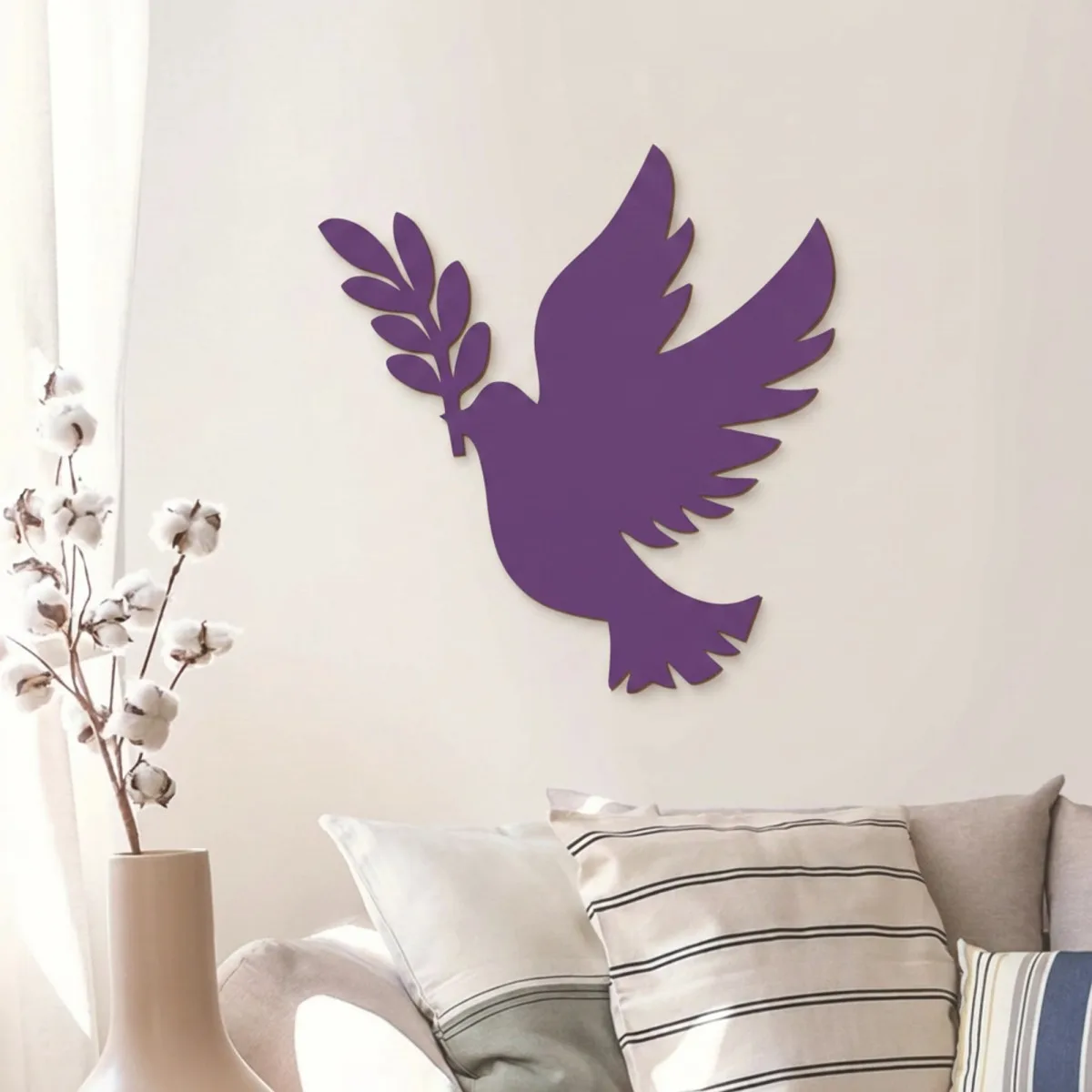 Dove of Peace Wooden Wall Decor – Birch Plywood Bird Silhouette