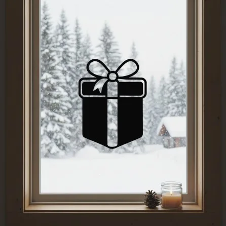 Cadeaudoosje met strik wanddecoratie – berkenmultiplex