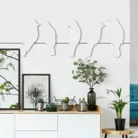 Wanddeko „Vogelfamilie“ – Birkenfurniersperrholz (5-teilig)