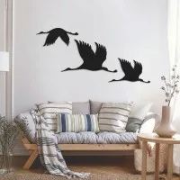 Décoration murale « Vol de Grues », set de 3 – Contreplaqué de bouleau
